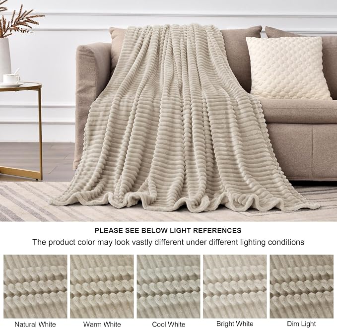 BEDELITE 3D Ribbed Jacquard Linen Blankets Queen Size - Image 5