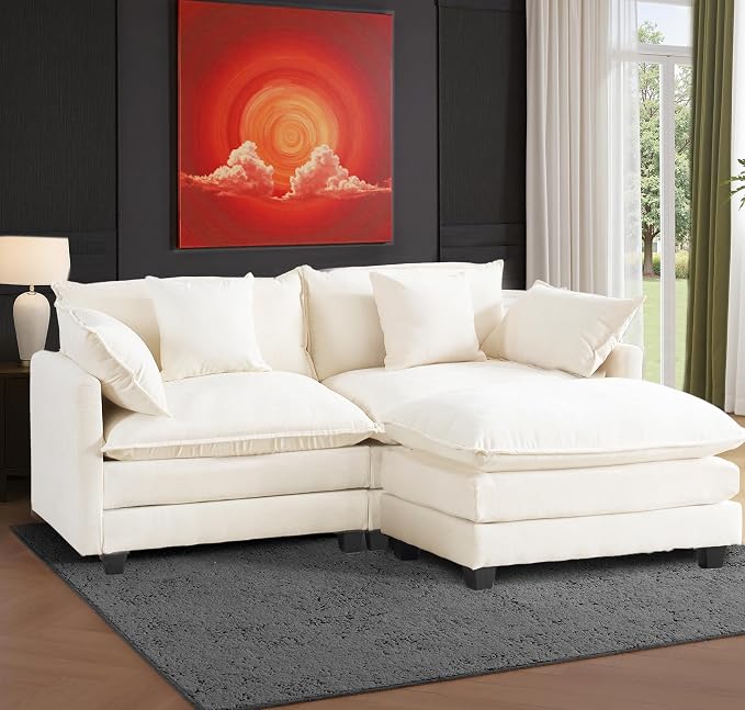 Cloud Chenille L-Shaped Sofa by MUDANT