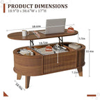 LYNCOHOME Fluted Lift Top Coffee Table - Image 2