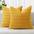 MIULEE Decorative Throw Pillow Covers 16x16 Mustard Yellow Pack of 2 | Soft by MIULEE