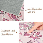 Area Rugs for Living Room, 4x6 Washable Rugs for Bedroom, Non-Slip Floral - Image 3