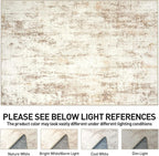 9x12 Area Rugs for Living Room: Washable Abstract Beige Grey Badroom Carpet | - Image 8