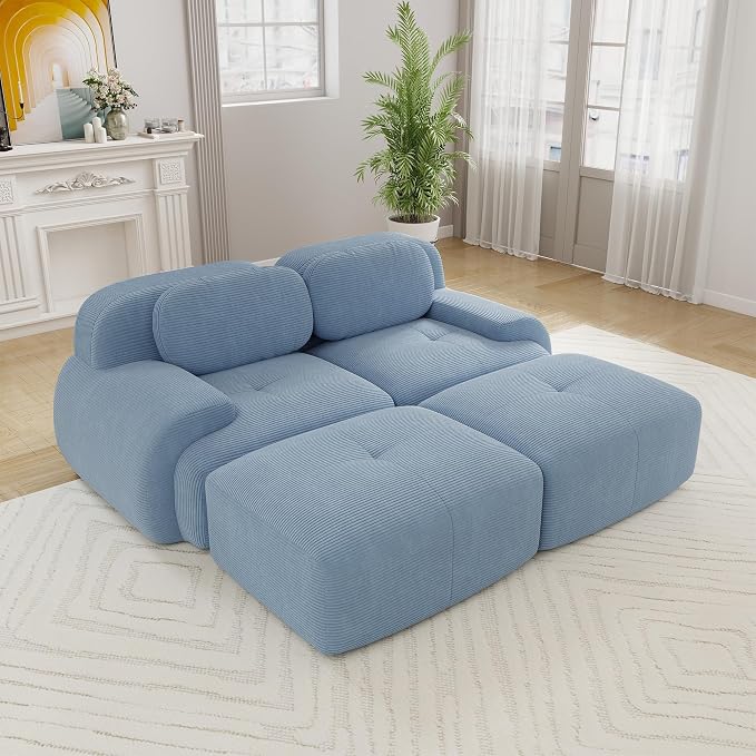 Boneless Sectional Couch, No Assembly Required, 81.8” U Shaped Modular Cloud by ModonChicSofasCouches