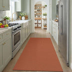 KOZYFLY Orange Washable 4x5 Entry Woven Area Rug, Braided Throw Rugs - Image 2