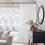 Beige White Pinch Pleated Linen 92 Inch Curtains 60 Inch Width | Linen Blend by Twodrapes