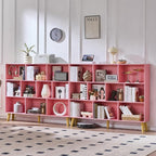 LEYAOYAO 10 Cube Bookshelf, 3 Tier Vintage 55" Wide Bookcase - Image 5