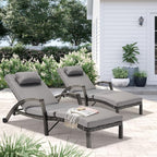 HOMREST Chaise Lounge Chairs Set of 2, PE Rattan Wicker Patio Lounge Chair - Image 7
