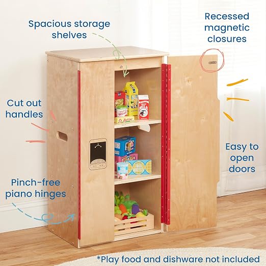 ECR4Kids Wooden Pretend Play Kitchen Refrigerator - Image 4