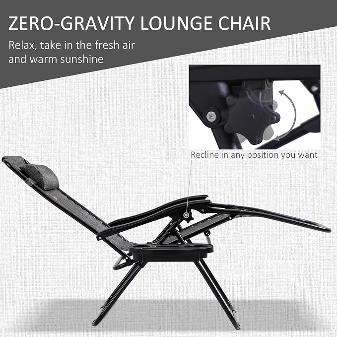 Outsunny Zero Gravity Chair Set - Image 3