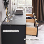 T4TREAM Fluted 6 Drawers Dresser, Curved Profile Design, Dresser TV Stand - Image 5