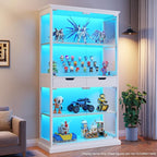 Jocoevol Display Cabinet with Glass Doors, 4-Tier Glass Display Case with Human - Image 4