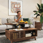 HAIOOU Lift Top Coffee Table, Mid Century Modern Coffee Table - Image 3