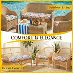 1 MIDDLE ONE Wicker Chair Cushions 3 Pieces Set - Image 6