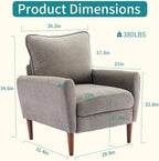 OLIXIS Comfy Accent Chair for Living Room Bedroom and Waiting Room, Upholstered - Image 2