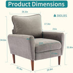 OLIXIS Comfy Accent Chair for Living Room Bedroom and Waiting Room, Upholstered - Image 2