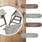 Artissance Vintage Wooden Stool, Solid Natural Wood 12–20" W x 6–9" D x 18–22" H - Image 13