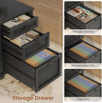 SEDETA L Shaped Desk with 4 Drawers, Corner Computer Desk with Power Strip - Image 5