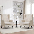 Accent Chair Set of 2, Mid Century Modern Fabric Wingback Chair, Upholstered by choairy