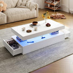 3-Piece Modern Living Room Table Set, Includes LED Coffee Table and End Tables - Image 4