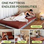 ZonLi Japanese Floor Futon Mattress Twin Size 75"x 39", 100% Cotton Cover 4'' - Image 4