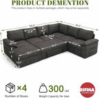 108 Inch Sectional Sleeper Sofa - Image 3