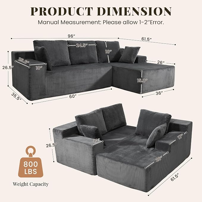 GRUSIGN Cloud Sectional Boneless Couches - Image 2