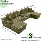 125" Oversized Sectional Couches - Image 2