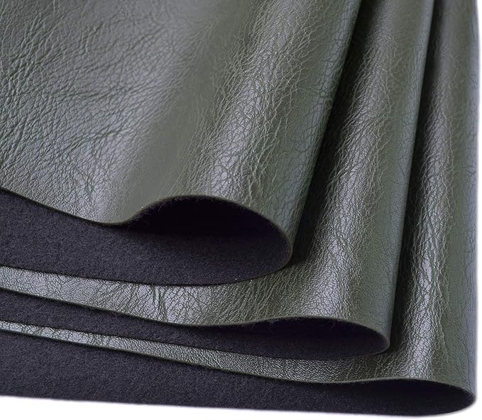 Wento Thick Half Yard Faux Leather Fabric Soft Skin Grain PU Leather by Wento