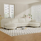 Ball & Cast 141.5" Large 6-Seater U-Shaped Sectional Sofa Bed by BallCast