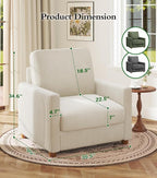 Kidirect 35.5in Oversized Accent Chair, Corduroy Reading Chair - Image 2