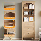 Bookshelf with Drawers, Floor Standing Display Storage Cabinet - Image 5