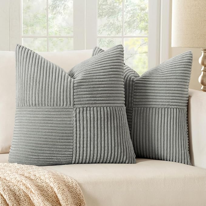 MIULEE Silver Grey Decorative Throw Pillow Covers 16x16 Inch by MIULEE