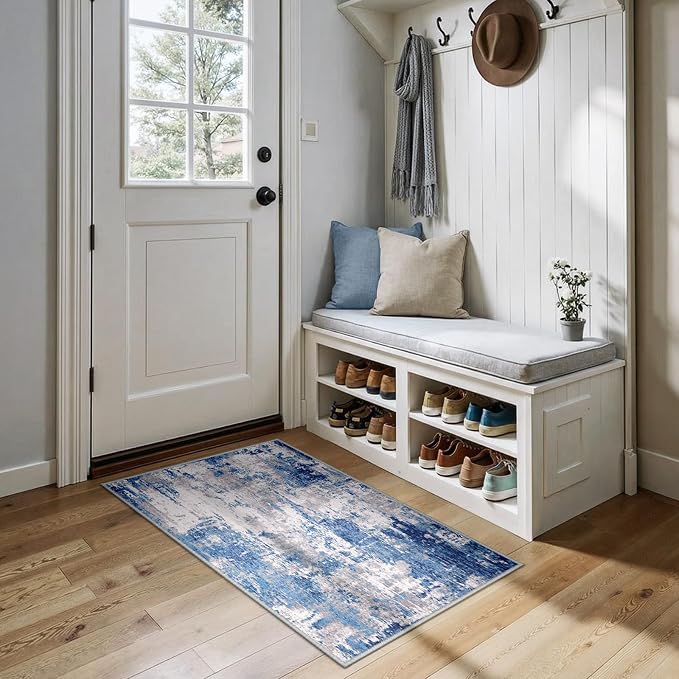 RELEANY Washable 2'x4' Abstract Area Rug by RELEANY