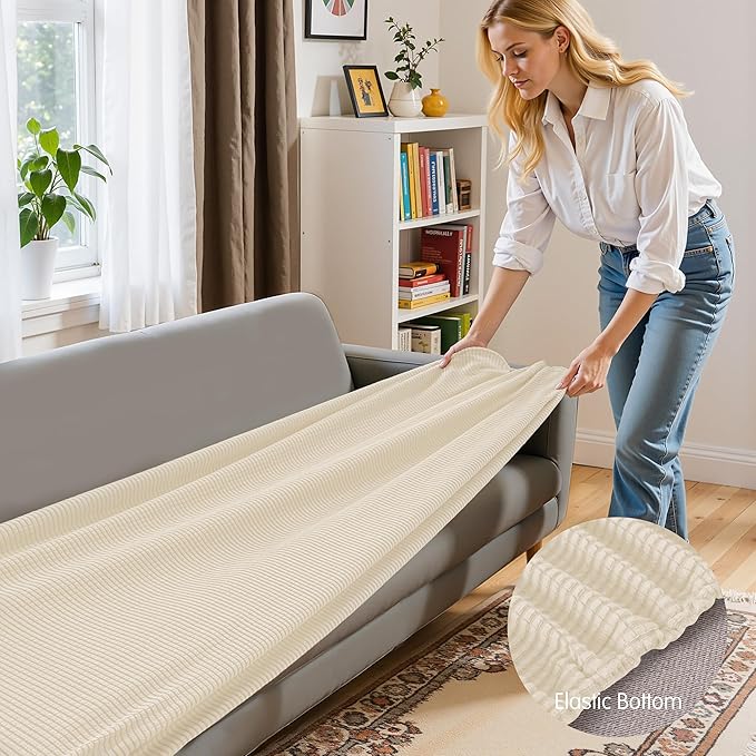 Hokway Couch Cushion Covers, Stretch Sofa Cushion Covers, Washable Replacement - Image 4