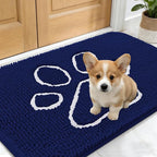 OLANLY Dog Door Mat for Muddy Paws 24x16, Paw Print Design Chenille Mud Mat | by OLANLY