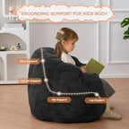 MAXYOYO Kids Bean Bag Chair, Floral Shaped Bean Bag Sofa, Plush Faux Fur - Image 4