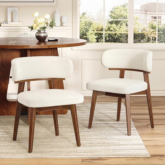 Dining Chairs Set of 2, Modern Upholstered Dining Chairs, Wooden Kitchen Chairs by GRUSIGN