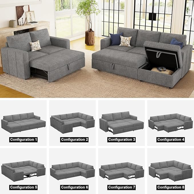 Belffin Modular Sectional Sleeper Sofa Bed - Image 7