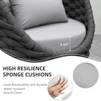 TWT Patio Furniture Sofa Set 4 Pieces Aluminum Outdoor Furniture w/27.8in - Image 5