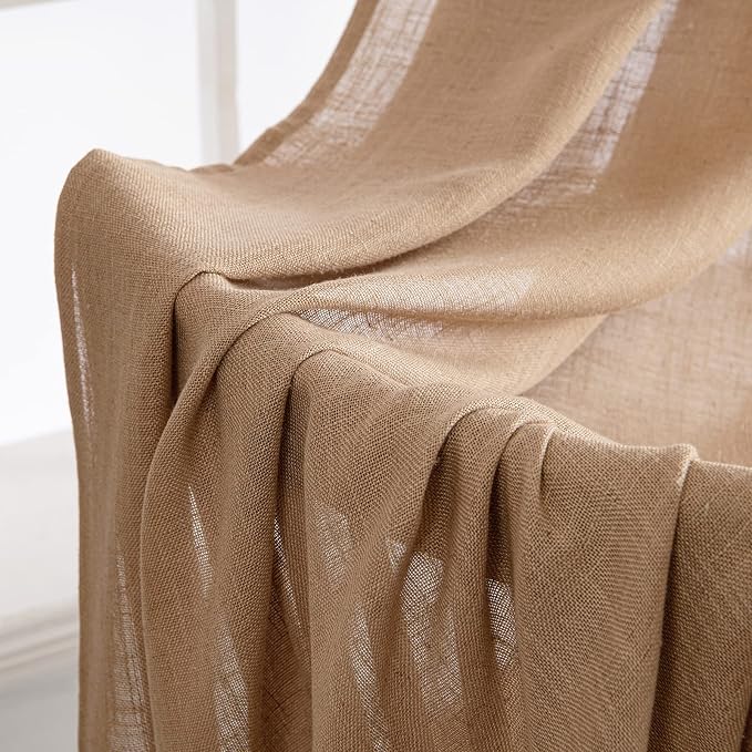 MIULEE Brown Linen Curtains 52x90 Inches Long - Image 6