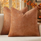 MIULEE Fall Decorative Orange Couch Throw Pillow Covers 20x20 Inch 2 Pack | by MIULEE