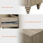 WAMPAT Buffet Cabinet with Doors & Drawer, Large Coffee Bar Table Wood Kitchen - Image 4