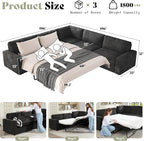AMERLIFE 106" Oversized Sofa Bed, Sectional Sleeper Sofa - Image 2