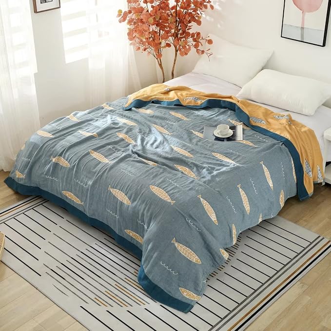 LUTBM Boho Throw Blanket for Bed 100% Cotton Ultra Soft Rustic Quilt Summer - Image 2
