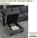 122.8" Large Sectional Couches for Living Room, 6 Seater L Shaped Modular - Image 4