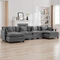 147'' Sectional Cloud Deep Seat Couch, Oversized Chenille U Shaped Sectional by WUTUTUEE