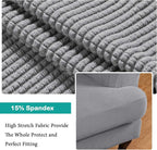 Turquoize Wingback Chair Covers 2 Piece Wing Chair Slipcover Stretch Slipcovers - Image 4