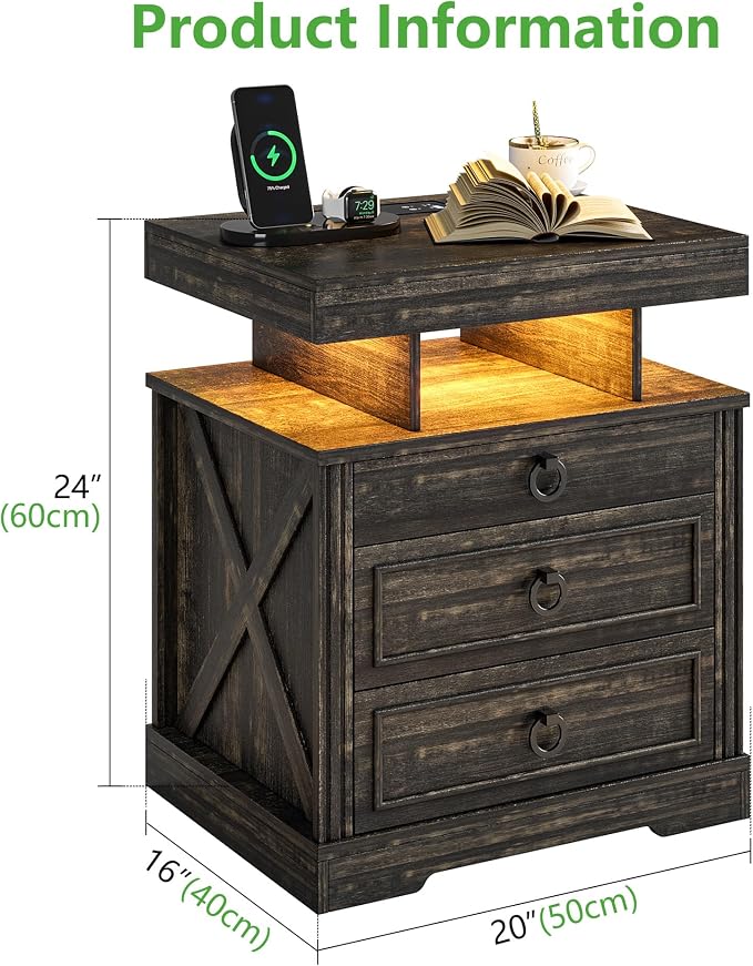 WOOVIVS Side Table Set of 2 - Image 3