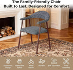 DUMOS Dining Chairs Set of 2, Linen Fabric Upholstered Kitchen Side Chairs - Image 5