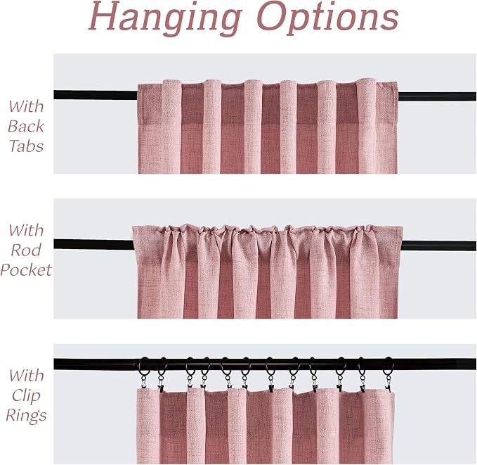 RYB HOME Farmhouse Boho Linen Sheer Curtains 90 inches Long - Image 5